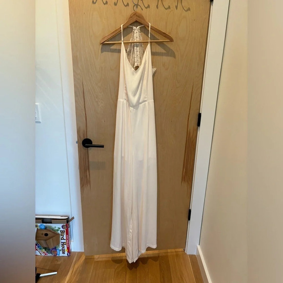 Naked Zebra Jumpsuit Wide Leg White Lace Large - Picture 6 of 9